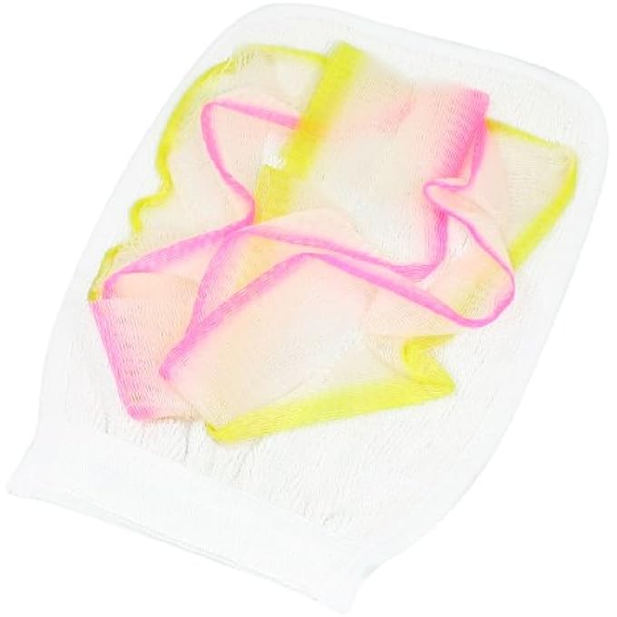 Nylon Fabric Shower Massage Glove Mitt Green White